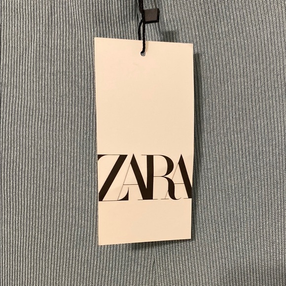 Zara Pants Flared Boot Ribbed Blue Green Athleisure Medium Waist 28 Inseam 35” - Picture 4 of 10